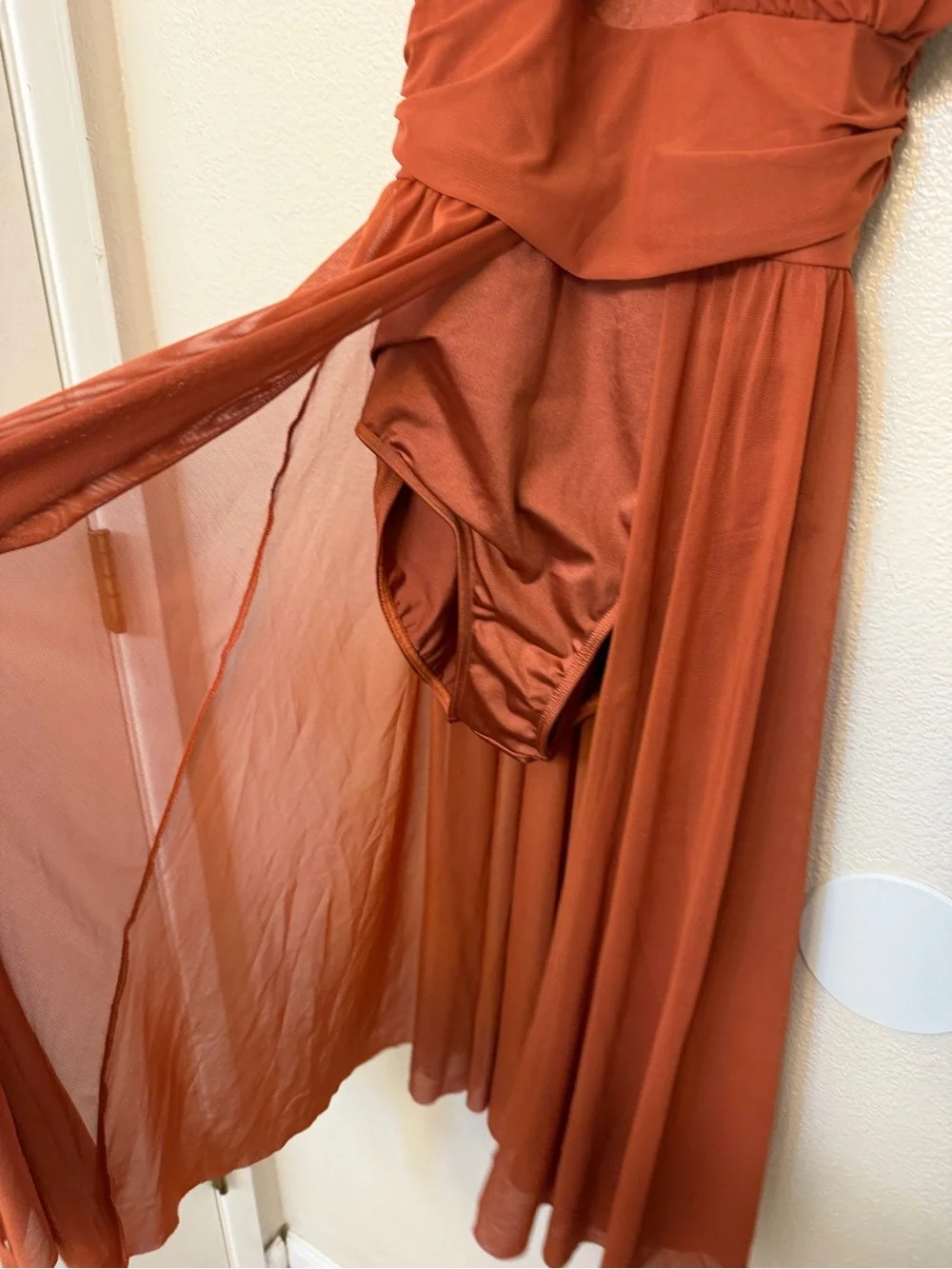 Weissman Dance Costume lyrical copper orange People Help The People 13081 MA